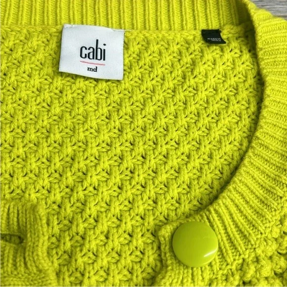 Cabi Loren Chartreuse Green Cardigan size M - Picture 5 of 10